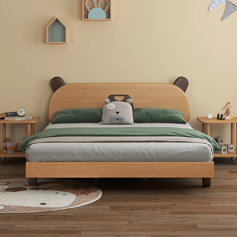 سرير أطفال فاخر مزخرف عادي رخيص بسيط فردي مخصص سرير أطفال تصميم خشبي حديث مضاء صب أثاث منزلي للرضع