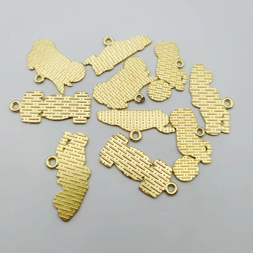 10pcs Race Car Charm Jewelry Accessories Diy Making Enamel Necklace Earring Pendant Keychain Alloy Metal Gold Plated