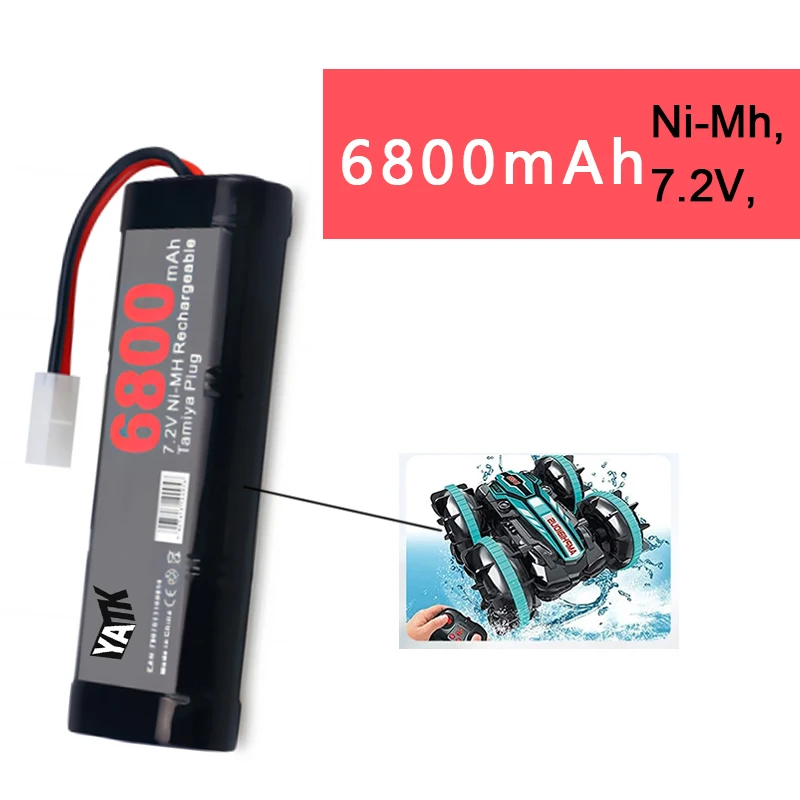 

For 7.2V Remote Control 6800mAh Ni-MH Replacement Battery with Tamiya Discharge Connector Toys Racing Cars Boat Aircraft Truck