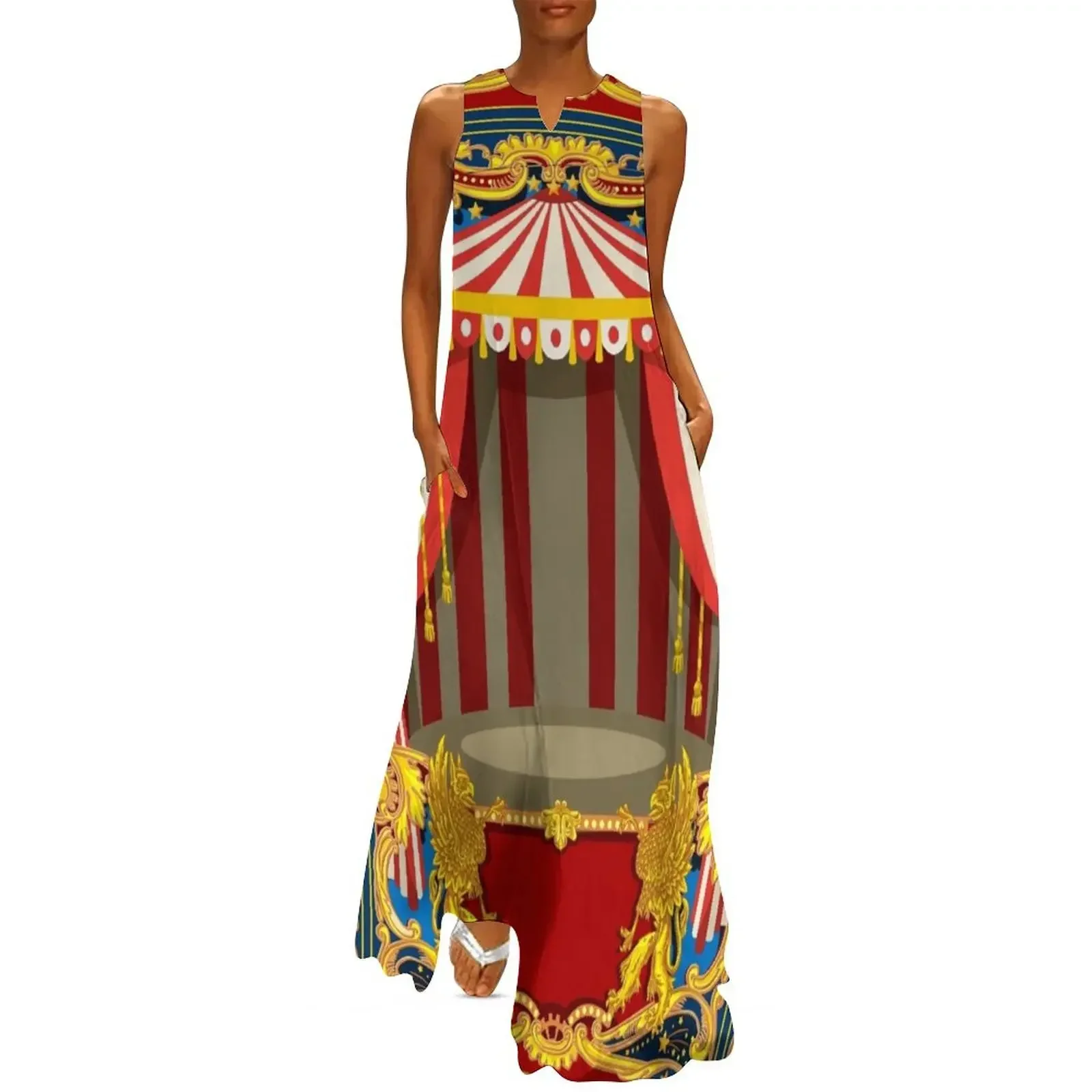 

Carnival Circus Vintage Long Dress Beachwear dress for woman elegant women's sets evening dresses ladies Dress