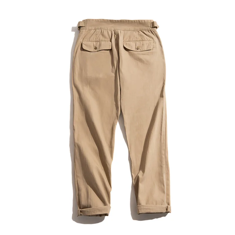 Maden pantalones casuales elásticos pantalones de trabajo Cargo para hombres pantalones rectos clásicos de cintura alta Vintage Otoño Invierno