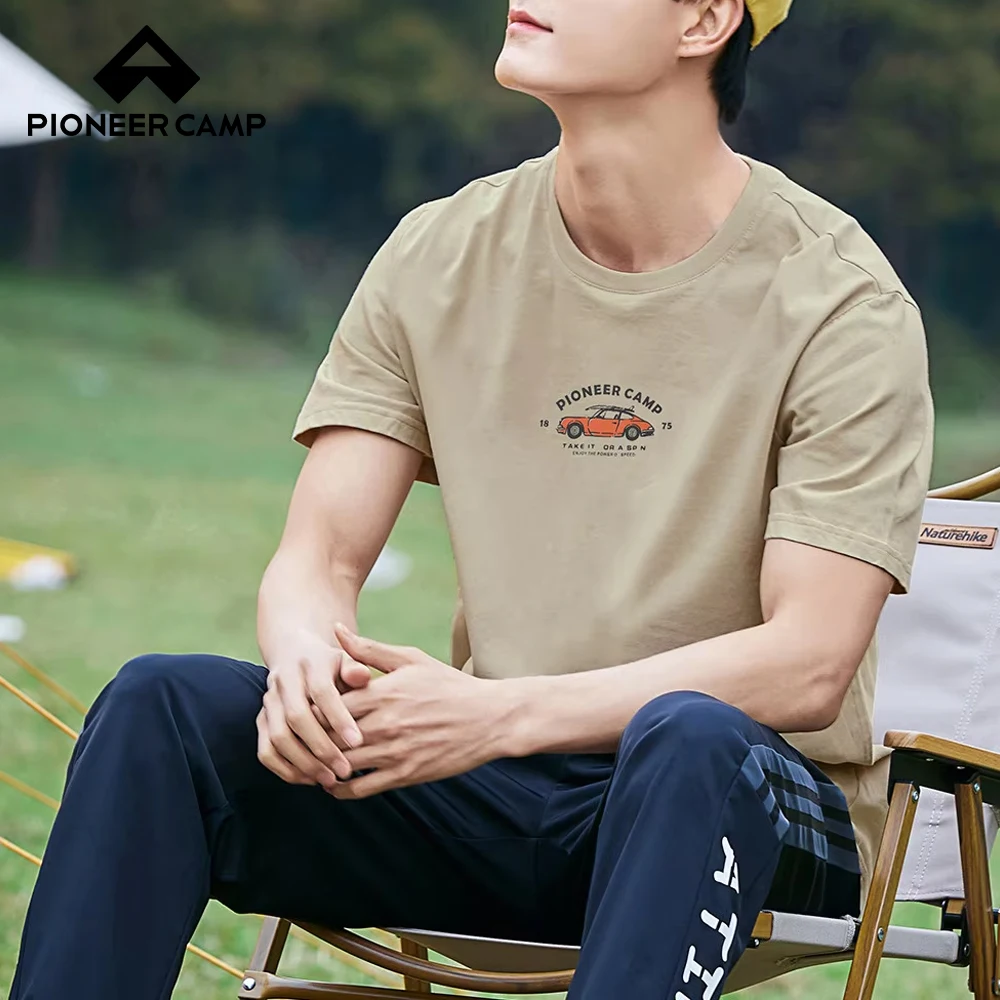 

Pioneer Camp New Men's T Shirt 100% Cotton Fashion Print Outdoor Men's Summer Clothing ATK01405059