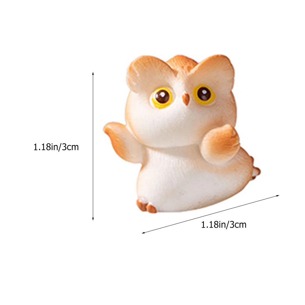 1 مجموعة البسيطة البومة ديكور الراتنج الحرفية لحديقة المشهد الصغير سطح المكتب لوحة سيارة الحيوان زخرفة صغيرة رائعتين تمثال الطيور #6