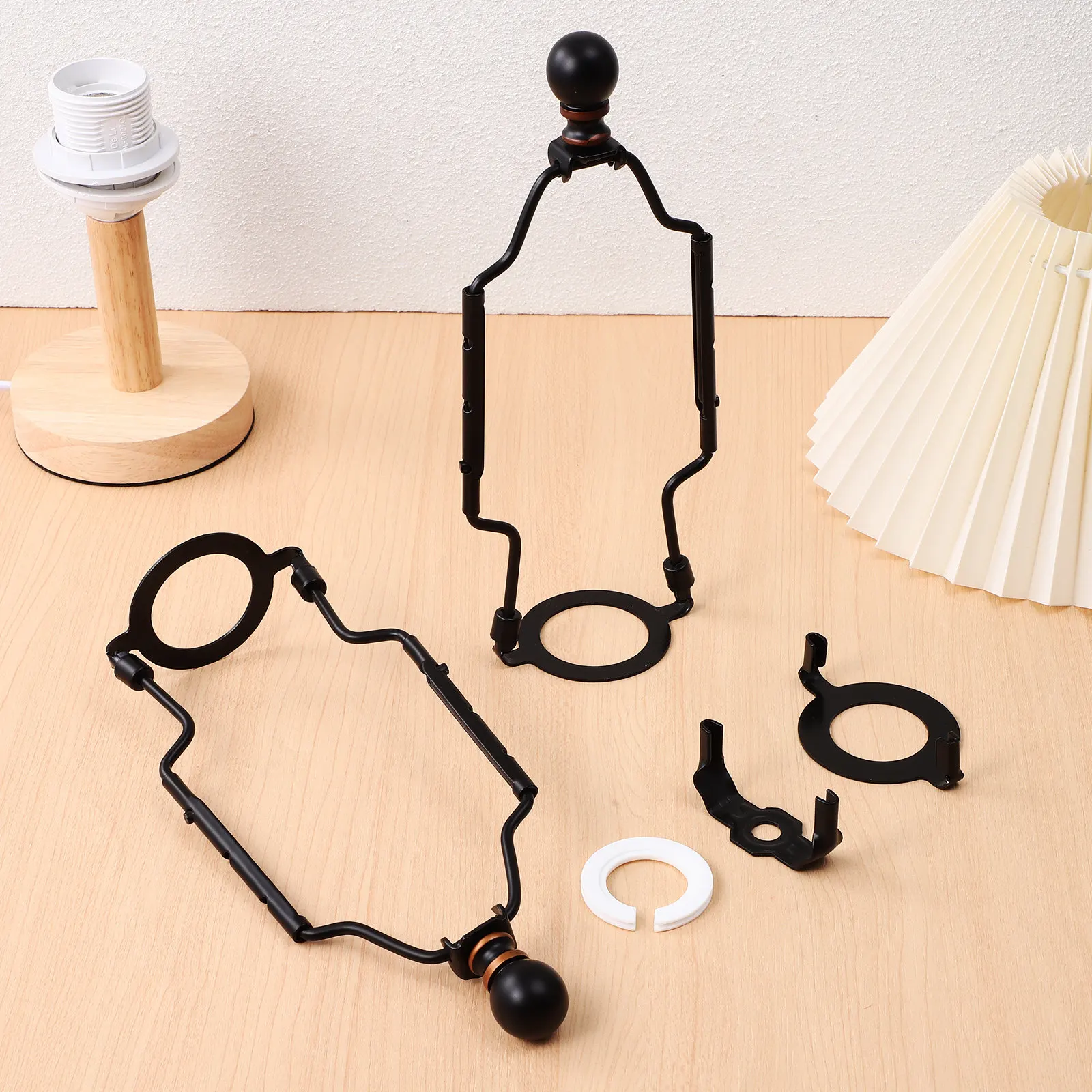 2Pcs Lamp Shade Holder Heavy Duty Durable Lamp Harp DIY Repair Kit for Desk Floor Lamps Replacement Parts Lampshade Adapter