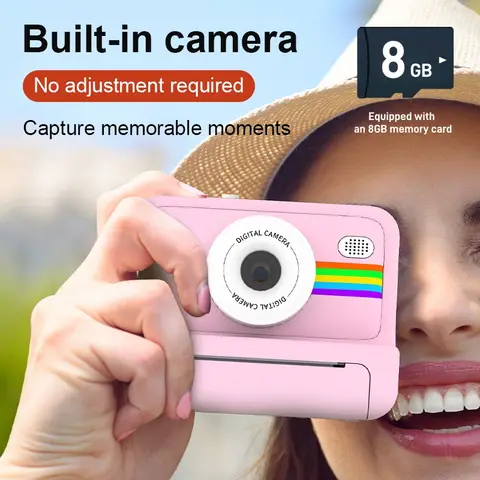AI Voice-Controlled 1080P Instant Camera for Kids, 5-in-1 Kit with 8GB Card