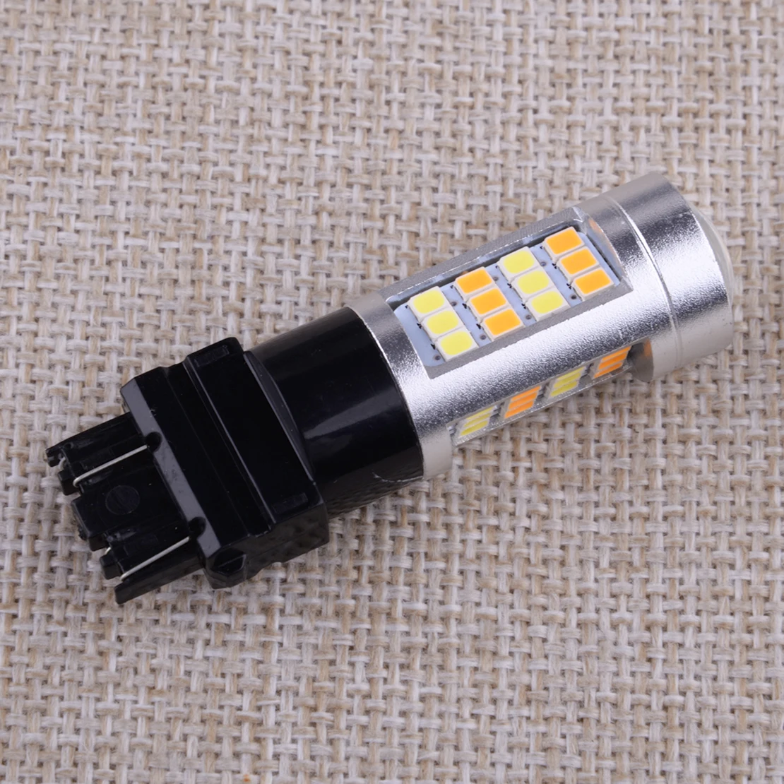 4 قطعة خالية من الأخطاء العنبر الأبيض 3157 LED المتعرج DRL بدوره إشارة وقوف السيارات مصابيح كهربائية تيار مستمر 12 فولت