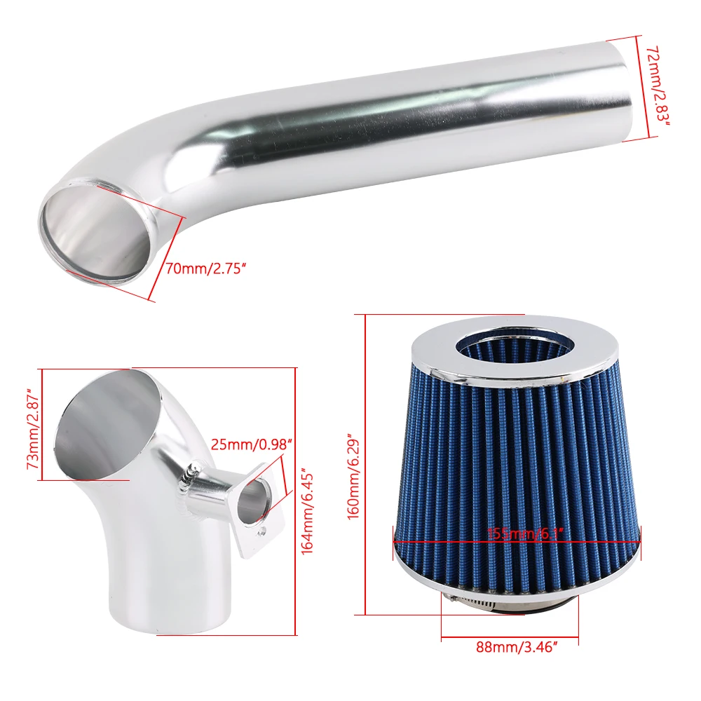 

Cold Air Intake Kit Air Intake Pipe with Filter For BMW 1992-98 E36 3-Series 2.5L 2.8L I6 engine