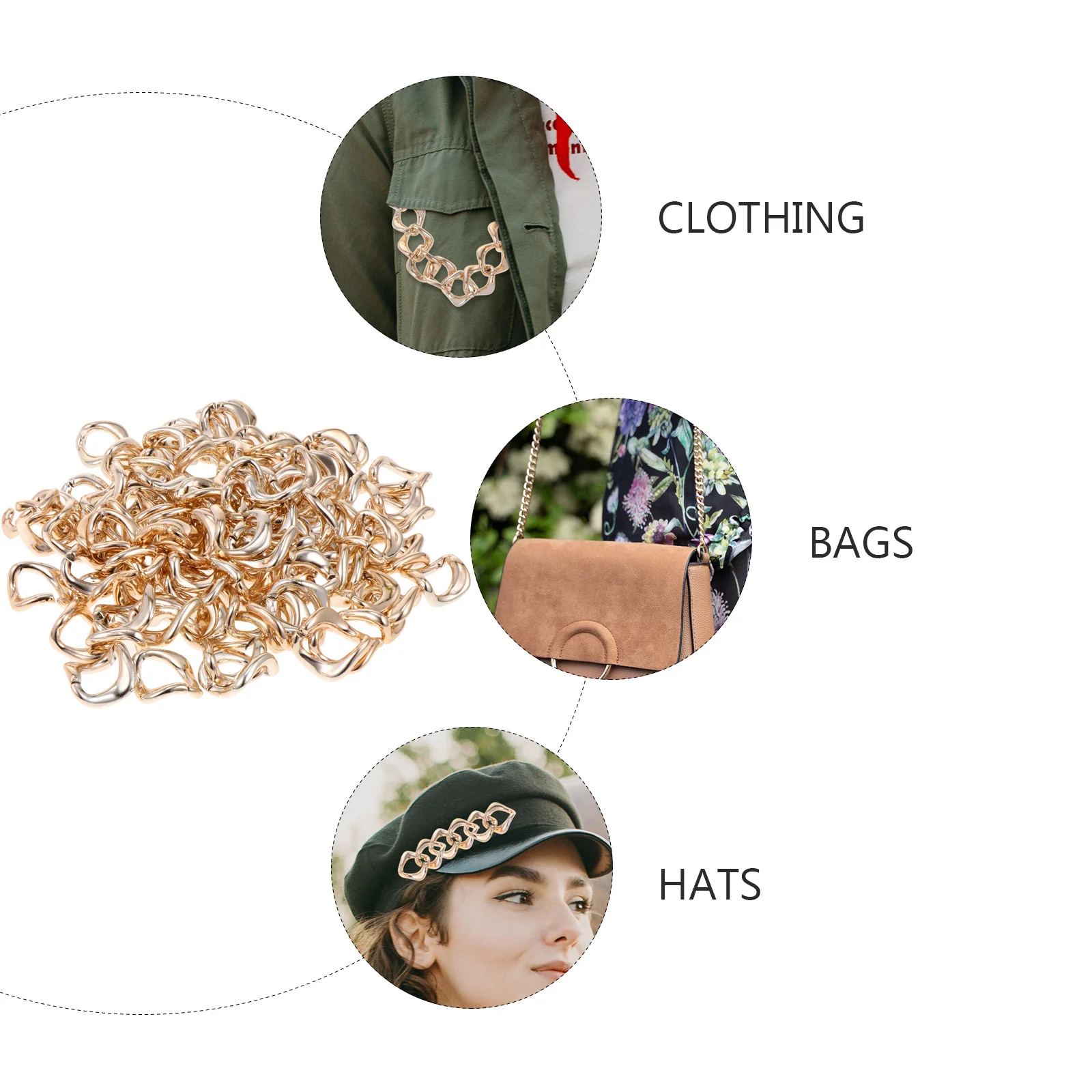 

100Pcs Exquisite Rose Gold Chains Lightweight Durable Nonfading Perfect Gift DIY Bracelet Necklace Decorations