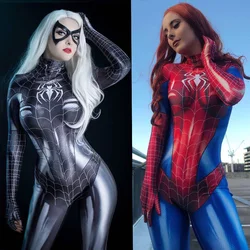 Spiderman Cosplay Costume for Women Sexy Zentai Suit Spidergirl Bodysuit Superhero Jumpsuit Carnival Party Halloween Costumes