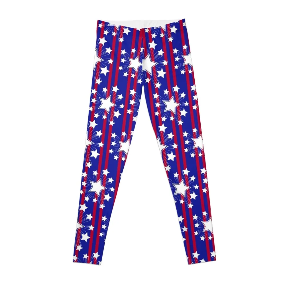 

Patriotic Red White and Blue Stars Leggings Legging sport Women's pants Sportswear woman gym Pants sport Womens Leggings