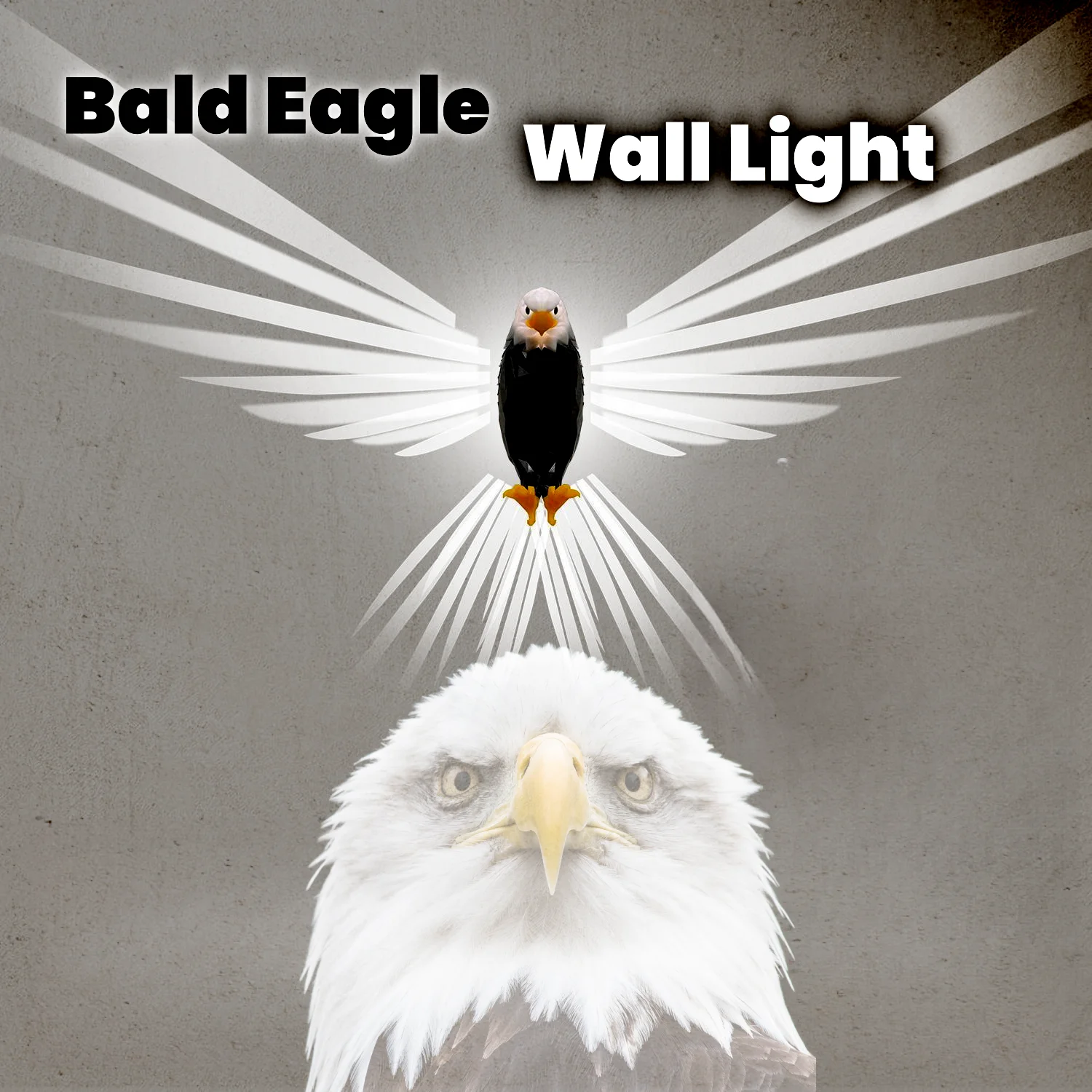 Bald Eagle Night Light Projection Lamp Tape Remote Control Rechargeable Children's Gift Bedroom Decorations Room Decor 