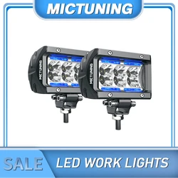 MICTUNING – barre de lumière Led pour Jeep ATV UTV SUV, faisceau de phares de travail, conduite, 4 pouces, 18W, 2 pièces, K1