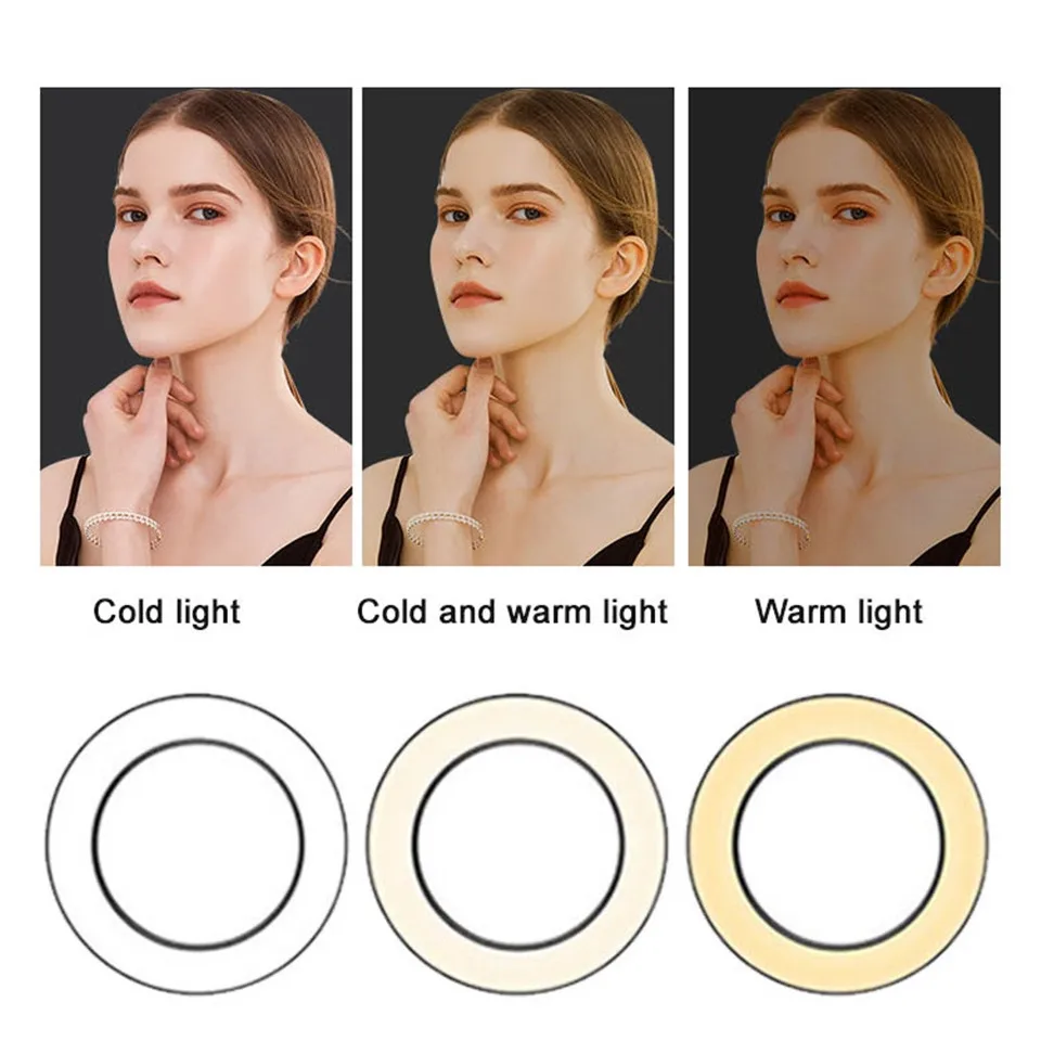三脚と電話ホルダー付きの自撮りリングライト,10インチ,13インチ,26cm, 33cmのTiktokスタジオ照明キット