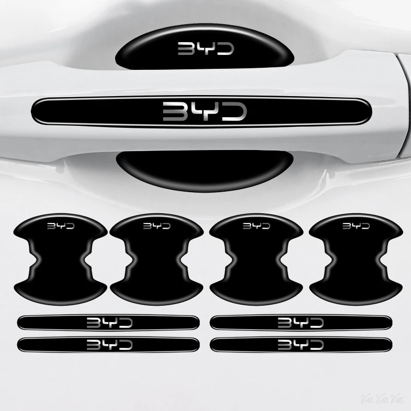 BYD Logo Car Door Handle Protector Anti-Scratch Door Bowl Sticker Auto Exterior Decoration Accessories