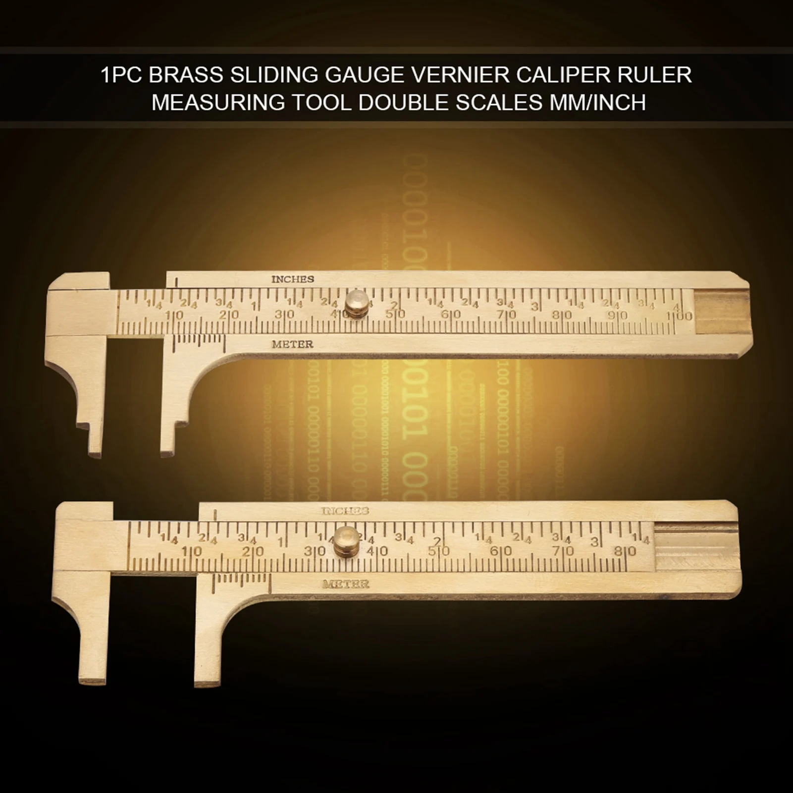 Brass Sliding Gauge Vernier Caliper Ruler Measuring Tool Double Scales mm/inch Caliper Ruler Double Scale Vernier Caliper