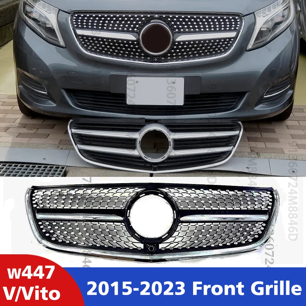 

Front Bumper Grille For Mercedes Vito W447 2015-2022 V250 V260 V300 Diamond Style Upgrade Body Kit Car Styling