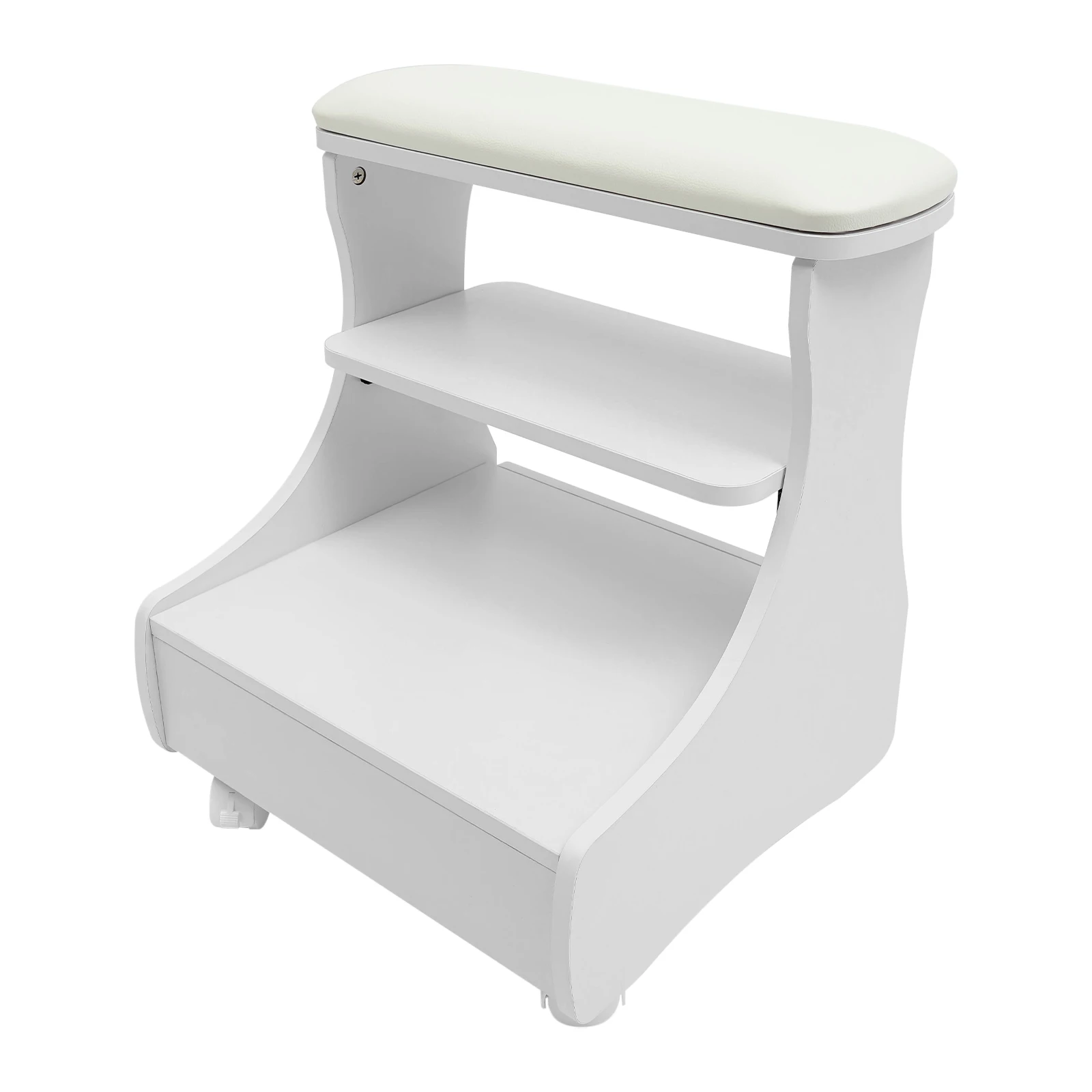 Pedicure Stool Foot Rest Pedicure Manicure Funiture Beauty Salon Nail Trolley Cart Footbath Stool with Wheels