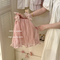 Girls Pink Dress Summer Baby Sweet Princess Dress Sleeveless Dress Fashion Sweet Cute Gentle Girls Clothes