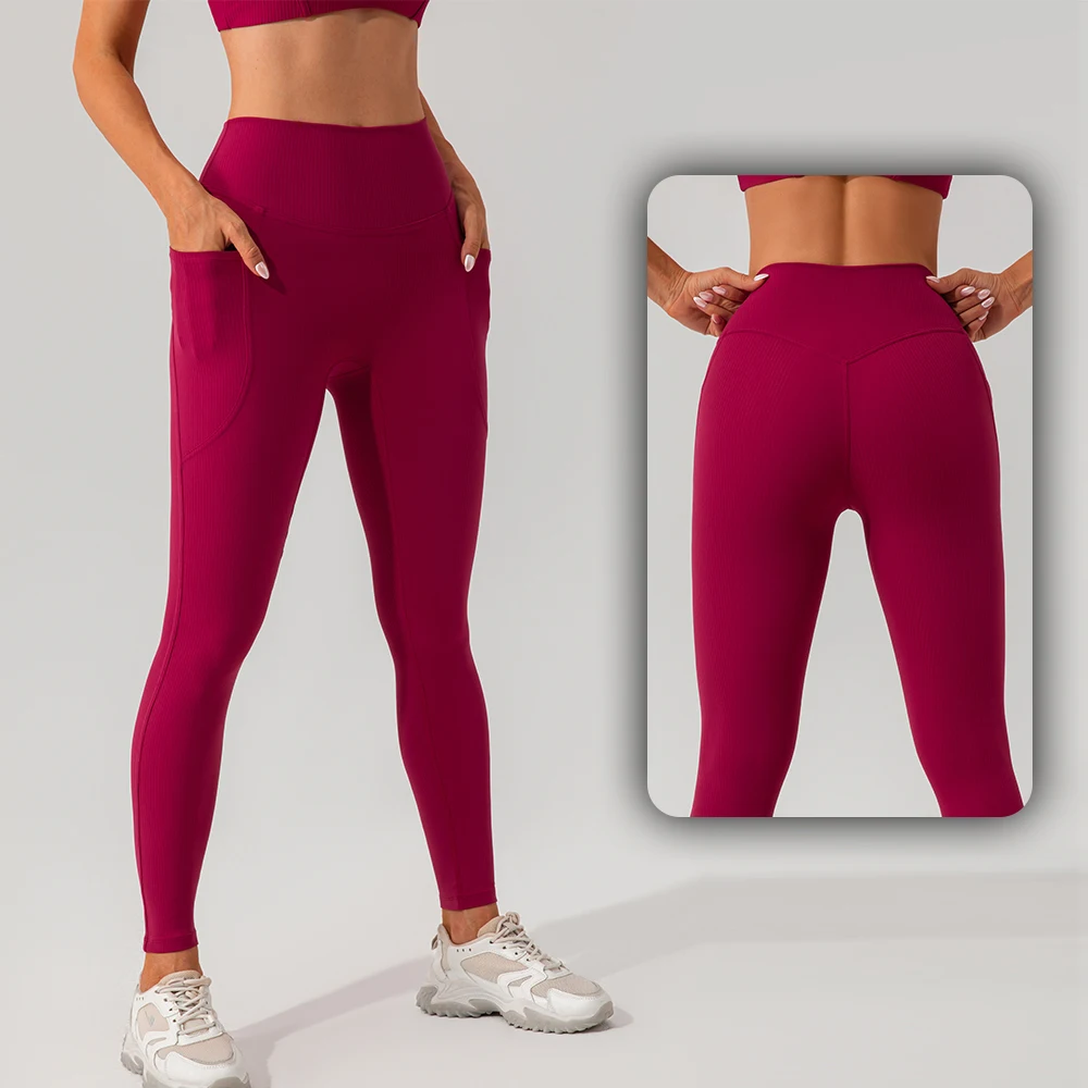 

2025NEW High Waist Sport Leggings Women's Gym Yoga Pants Soft Athletic Training Joggers with Pocket