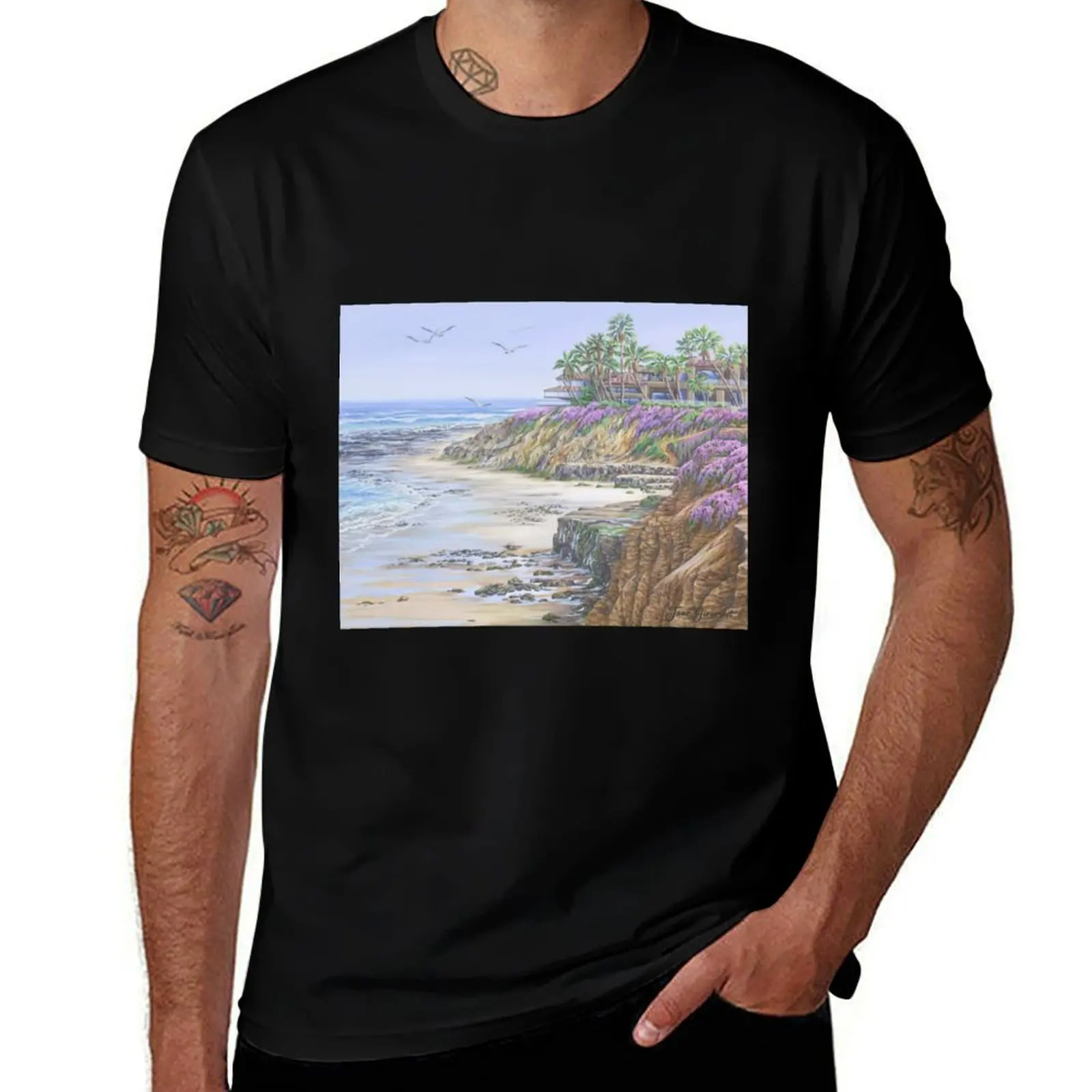 

Low Tide Solana Beach T-Shirt man t shirt cotton t shirts with prints T-Shirt