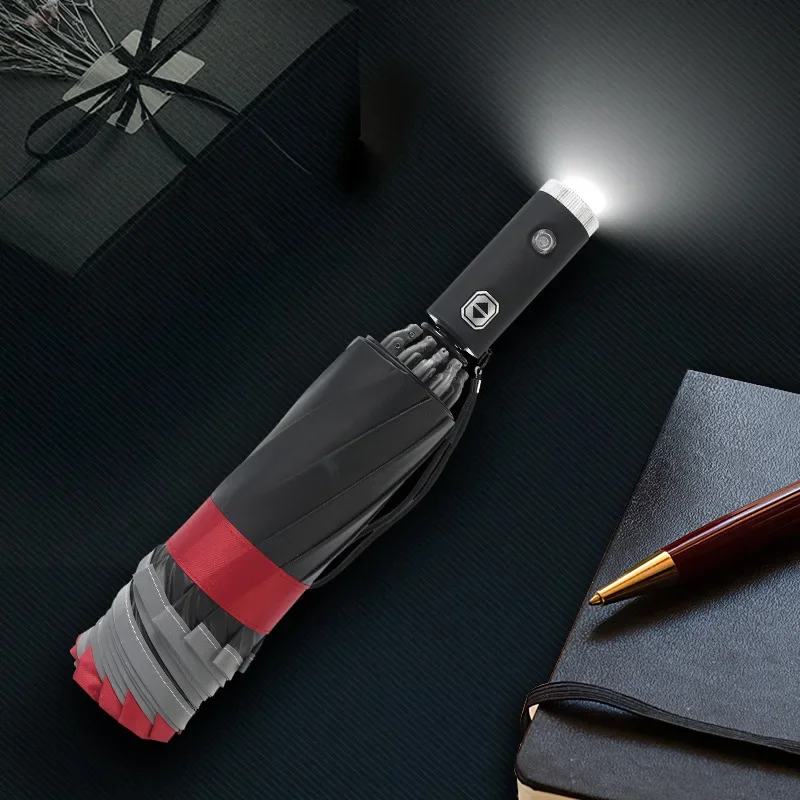 

Automobile Reverse Umbrella Led Lamp Night Reflective Automatic Umbrella Vinyl Sun Protection Gift Umbrella