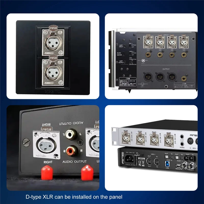 【Горячие товары】D-типа XLR «мама-папа» кабеля «мама-папа» 2-упаковка сквозного разъема для премиум-класса сценической коробки, патч-панели, крепления на панели