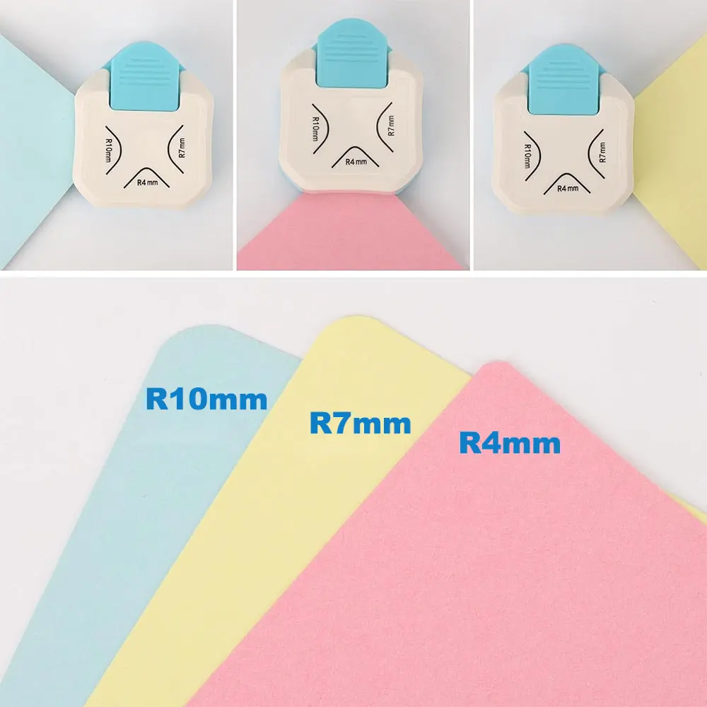2PCS 3-in-1 Paper Corner Rounder Punch R4/R7/R10mm Decorative Corner Cutter for Scrapbooking Card Making Photos DIY Paper Crafts view 4