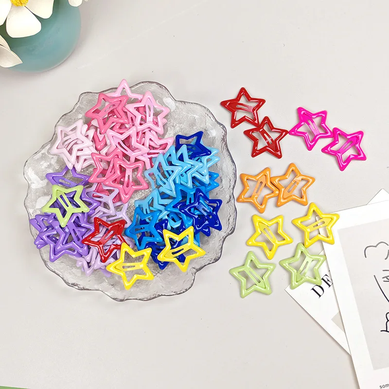 Drip Oil Star Hairpin, Cute Hairpin, Bangs Clip, Dopamine Hair Accessory, Small Clip, Headwear, Colorful Hair Ornament