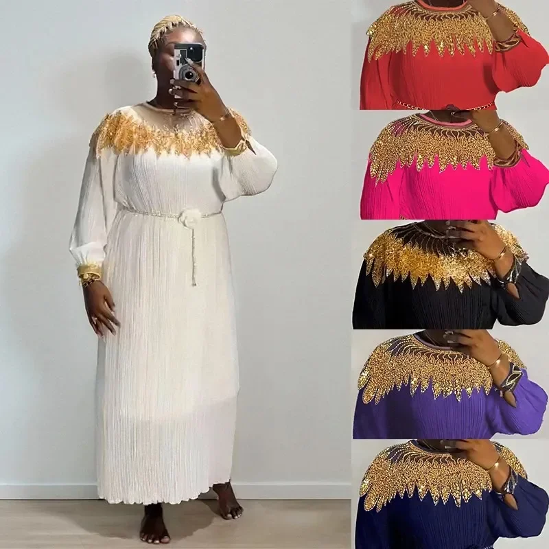 

Outfits Plus Size Evening Dresses for Women African Luxury Sequin Gown Elegant Wedding Party Long Dress Ankara Ladies Clothing