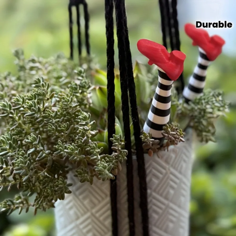 Fashionable and Cool Witch Leg Flowerpot Decoration 3D Printed Black and White Plastic Statue Suitable for Garden Flowerpots