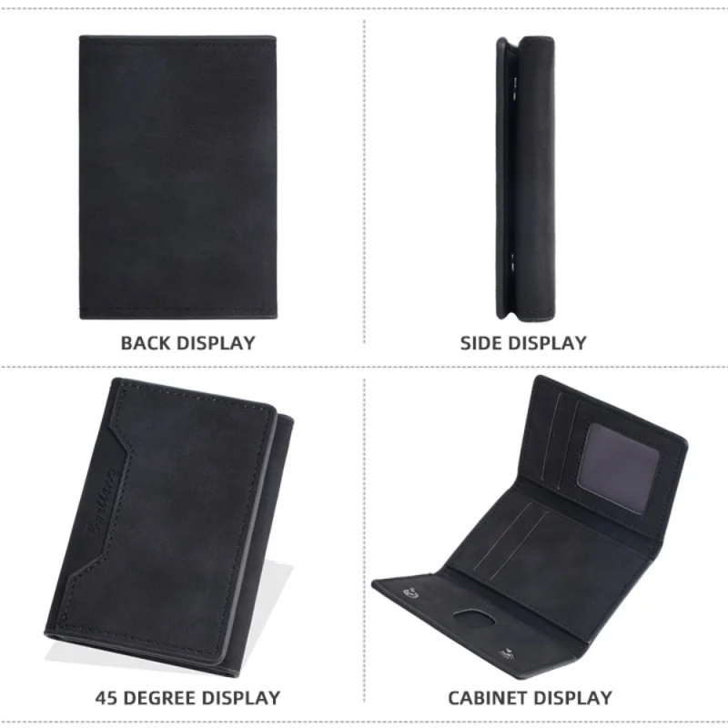 حامل بطاقات جديد للرجال عبر الحدود مع فتحات متعددة للبطاقات ومشبك بطاقات ثلاثي الأبعاد بسيط ورفيع لحالة البطاقات الشبابيةpuحامل بطاقات صغير للرجال