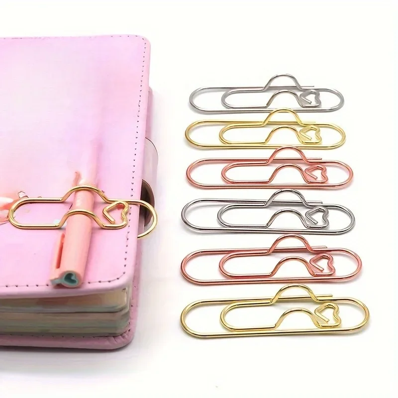 4 multifunctional pen clip pen hanging love paper clip pen button notebook accessories fixed seat  clip
