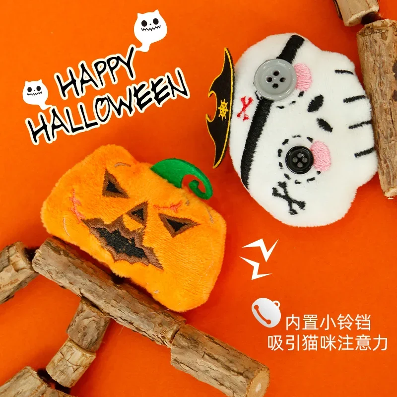 New Instagram Pet Products Wood Polygonum Molar Stick Cat Toy Halloween Skull Pumpkin Christmas Gift Photo Props