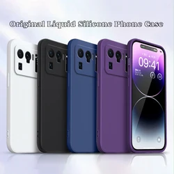 Basic Mobile Phone Case for Xiaomi Mi 11 Ultra 11Ultra 5G Soft Liquid Silicone Square Classic Camera Protection Back Cover Shell