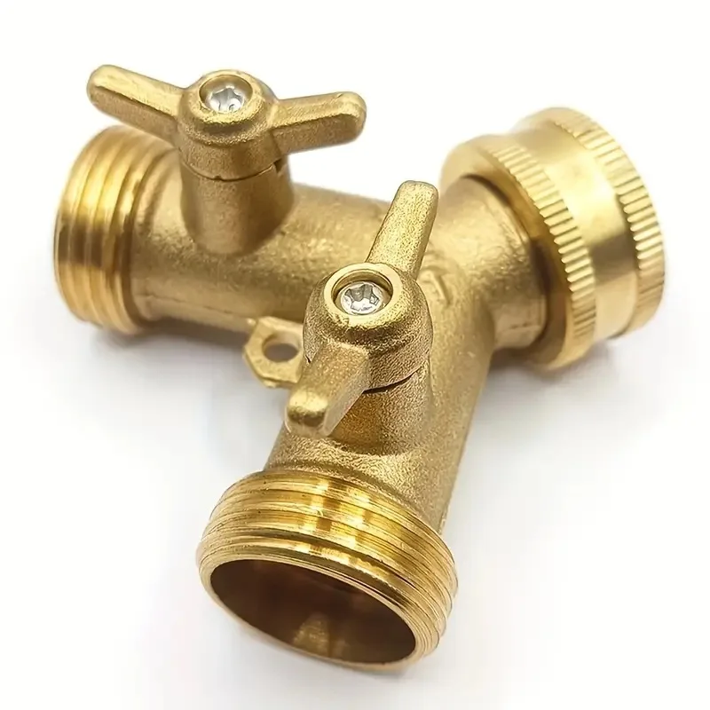 Garden Four-way Brass Ball Valve, American 3/4 Inch, Garden Hose Distributor, Faucet 4-way Water Distributor