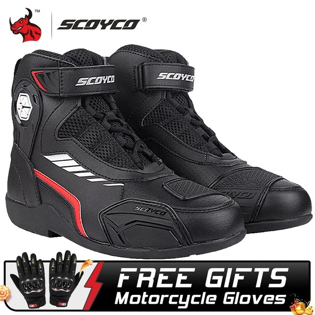 Moto Combat Boots scoyco Mt015 Motorcycle Boots Leather Motocross Moto Riding Shoes