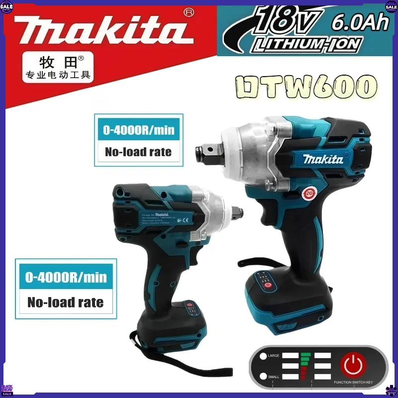 

Бесщеточный ударный гайковерт Makita DTW600, аккумуляторный, для авторемонта, высокомоментный, перезаряжаемый инструмент