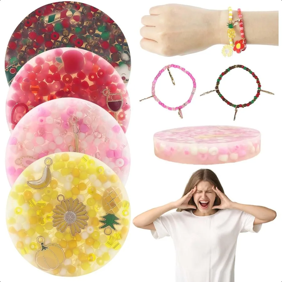 

4 шт., игрушки для сбора кожи, игрушка для сбора браслета «сделай сам», сенсорные игрушки для сбора, портативная игрушка-непоседа A