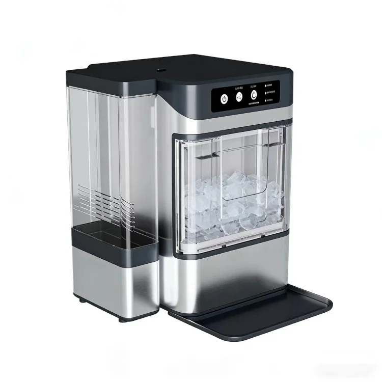 Soft ice cube ice cube machine 38 lbs/24 hours, self-cleaning ice cube machine, countertop with side tank