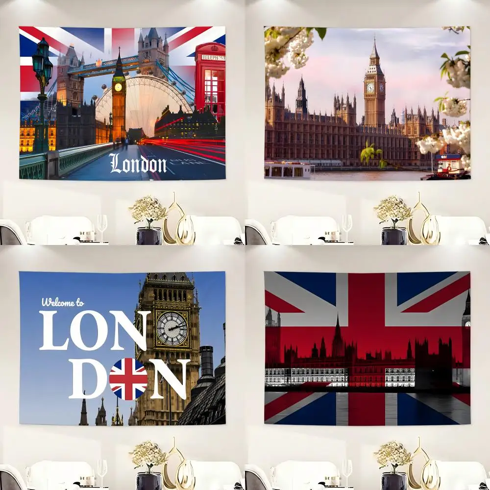 Casual Fashion L-London England Style Tapestry Tapestry Soft Lightweight Wall Art Decor for Living Home Room Bedroom