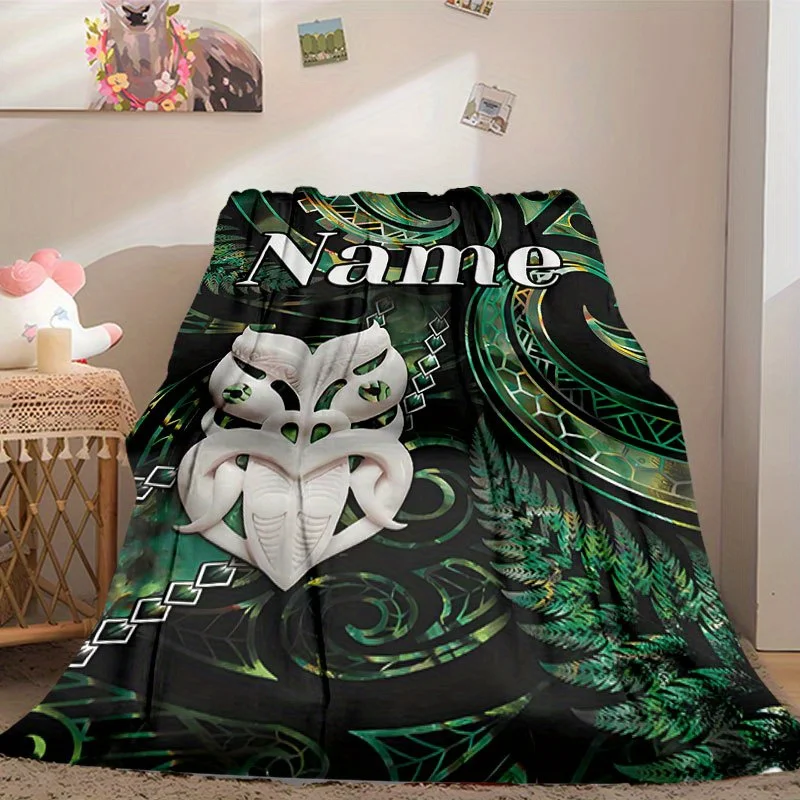 Customize New Zealand Pāua Abalone Blanket Customizable Flannel Modern Style Printed Polyester Shawl for All Seasons Digital Des