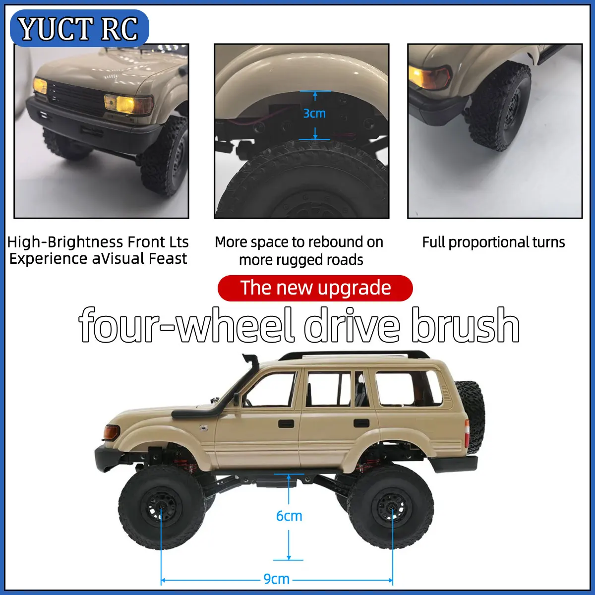 WPL C54-1 1/16 RC voiture LC80 Simulation télécommande voiture 2.4G 4WD tout-terrain chenille contrôlable lumière LED véhicule jouet électrique