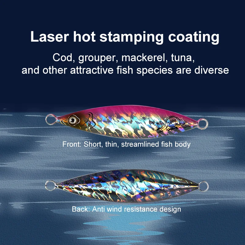 Metal Jigs 20g 30g 40g 60g 80g 100g 150g 200g 3D Eyes 130g Crankbait Trolling Hard Fishing Lure Laser Body Shiny Fishing Tackles