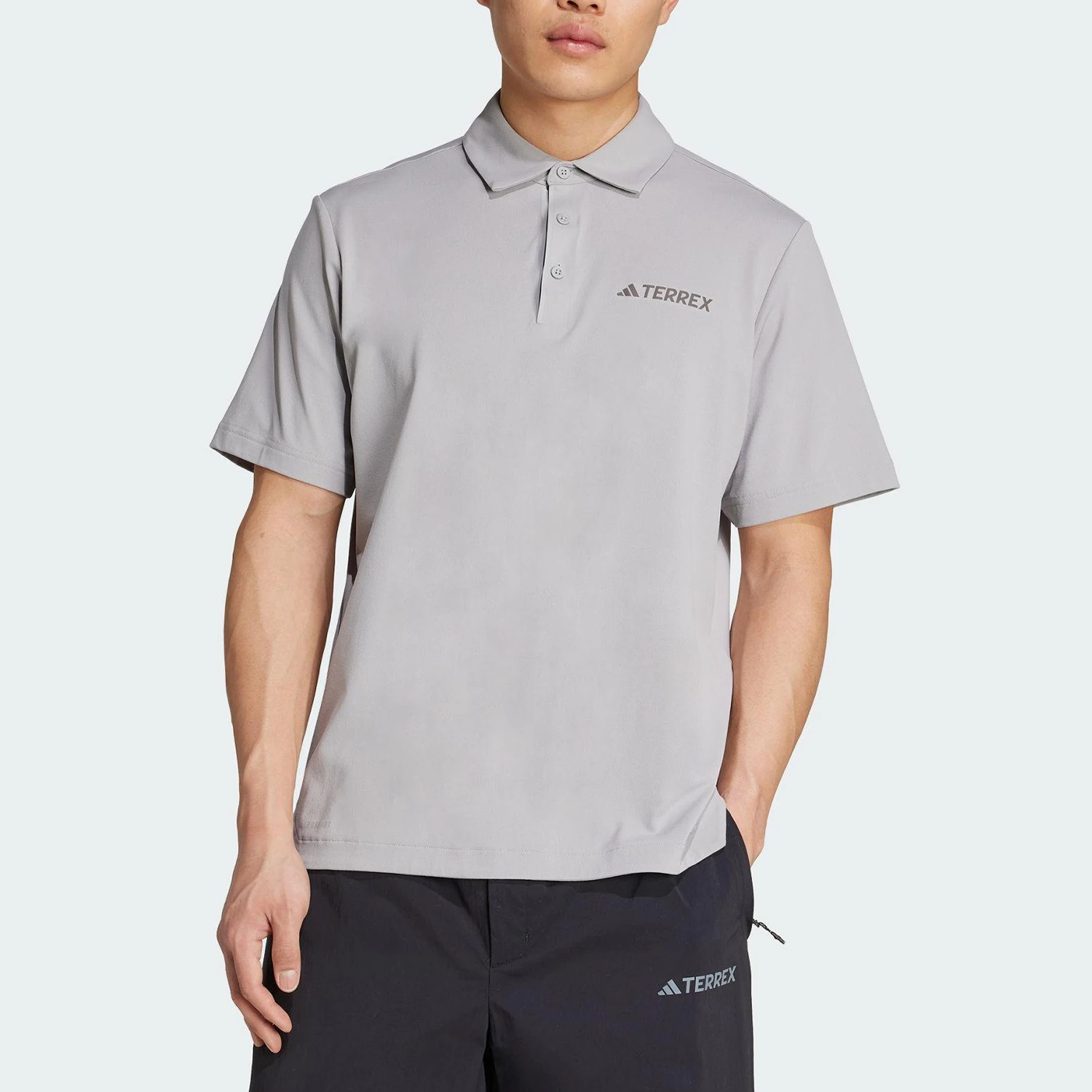 

Официальная оригинальная летняя мужская рубашка-поло Adidas с простым воротником и короткими рукавами JI8330