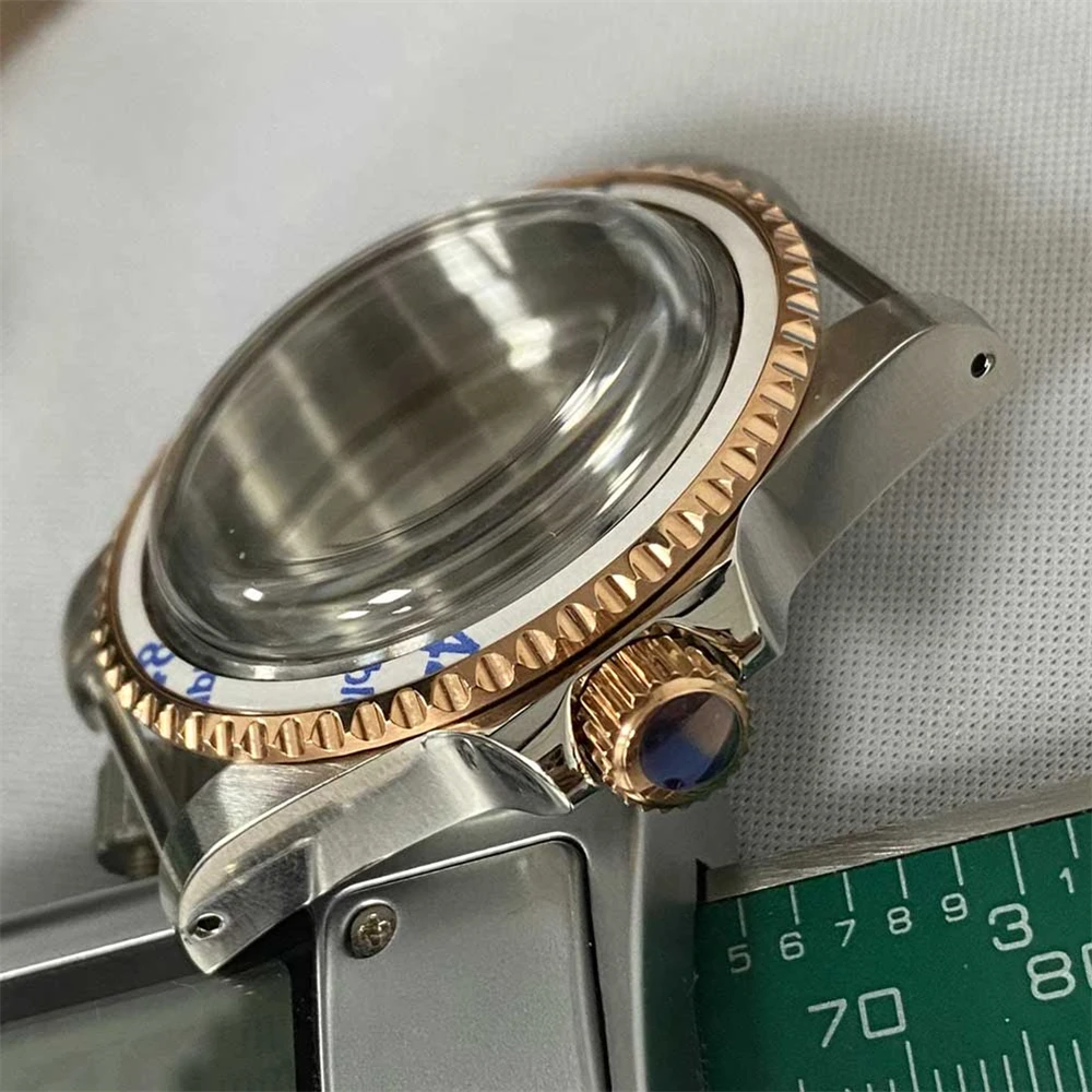 

39.5mm Convex Mirror Rose Gold Retro Case NH35 Shell Waterproof Stainless Steel Watch Case for NH35 NH36 Movement Watch Cover