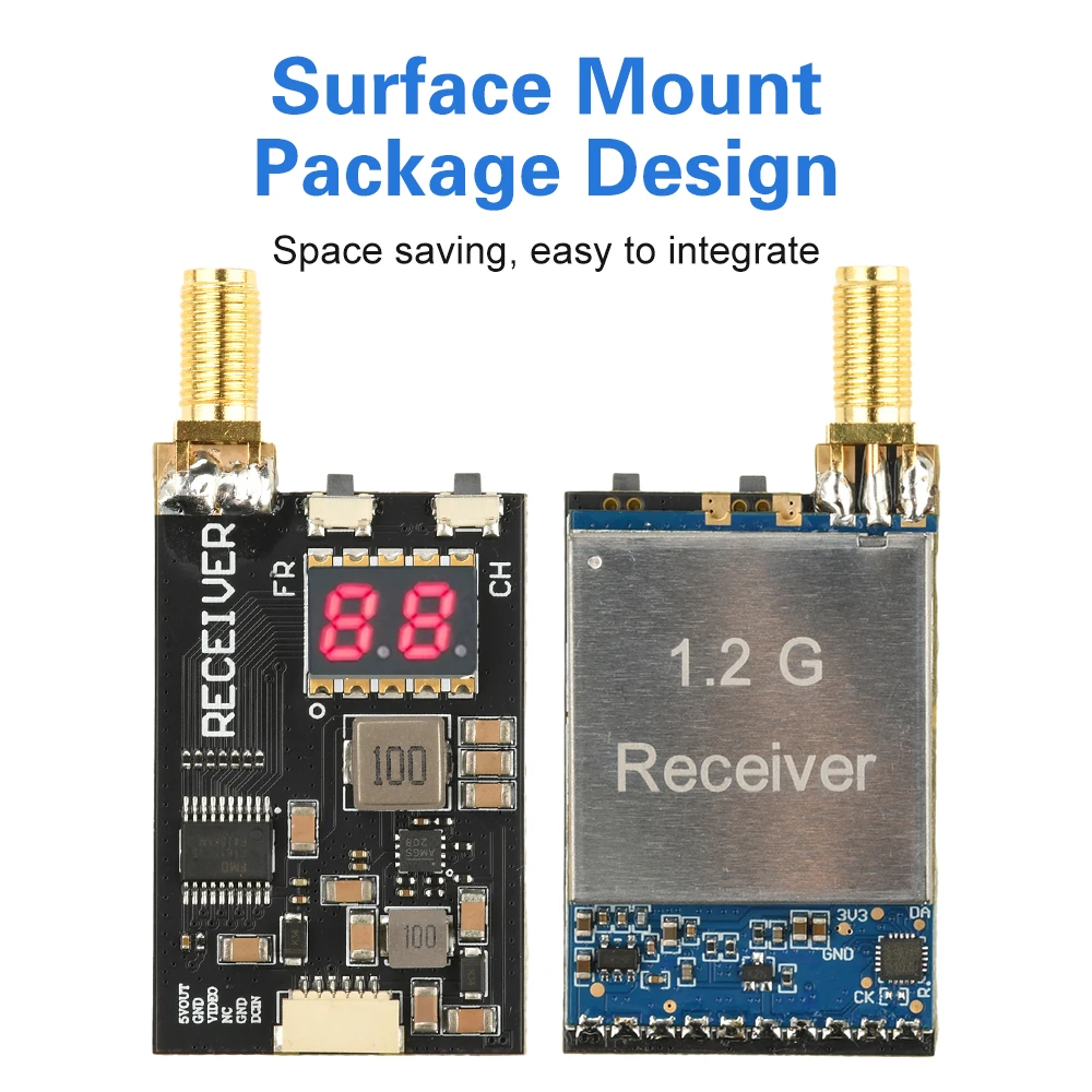 1080 ~ 2200MHz RX1264-CPB Modul Transmisi Gambar FPV Nirkabel 1.2G 64CH FM Analog Sensor Transmisi Audio dan Video Nirkabel