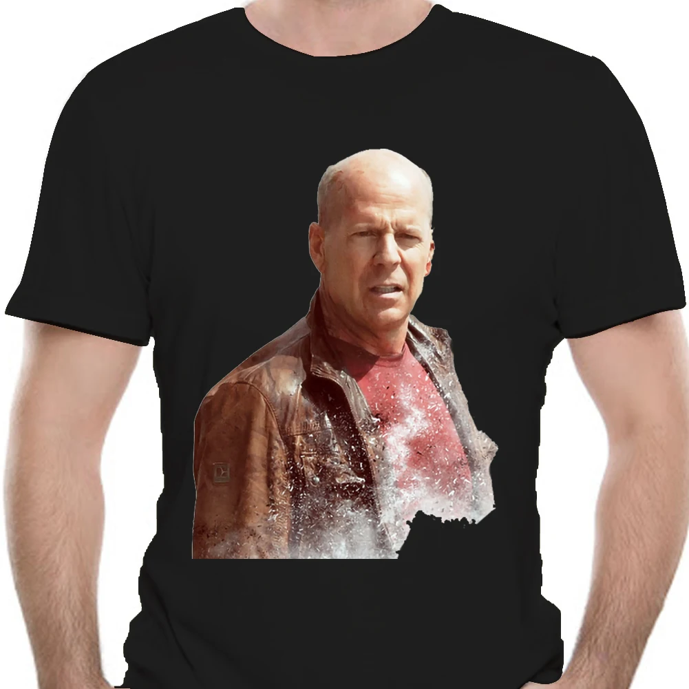 Мужская футболка bruce willis, белая футболка, женская футболка