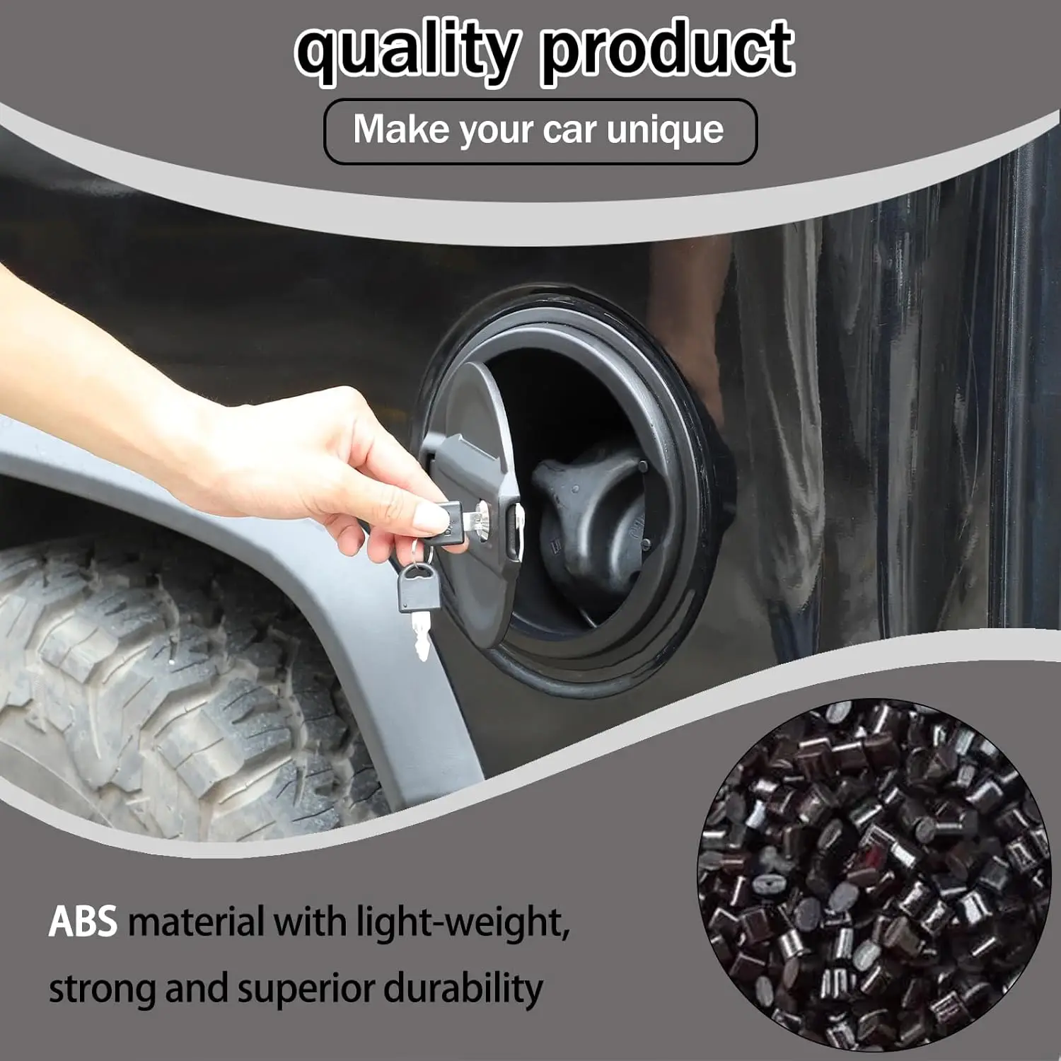 

ABS Aluminum Alloy Car Styling Fuel Tank Anti-theft Lock Cover For Hummer H2 2003-2009 Gas Tank With Lock Cover Accessories
