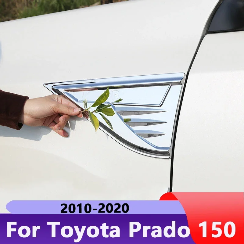 

For Toyota Land Cruiser Prado FJ150 2018 2019 2020 ABS Car Front Fender Engine Side Air Vent Cover Trim Shark Gills Vent Sticker