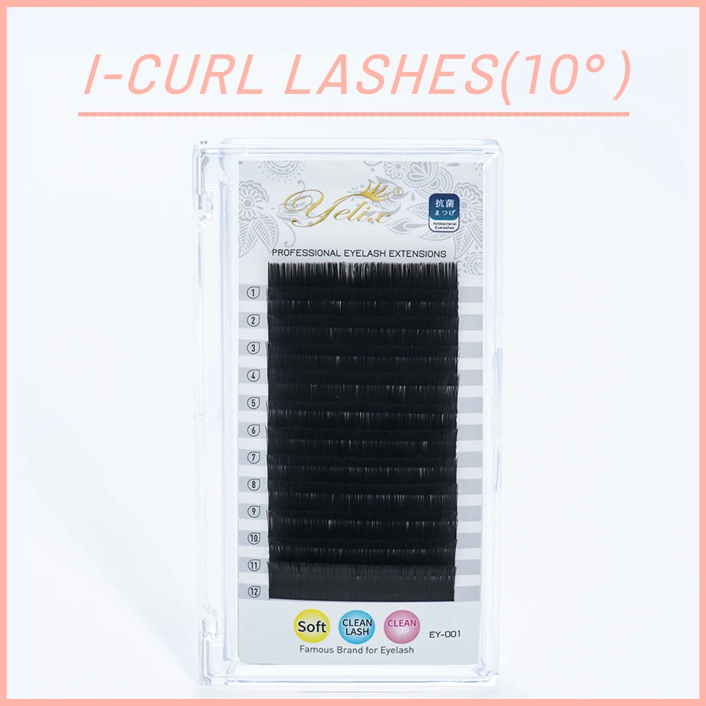 Yelix 10° Flat Curl Eyelashes Extension Lashes Silk Soft Flat Lash Extensions 0.15 Individual Premium Faux Mink Lashed Makeup